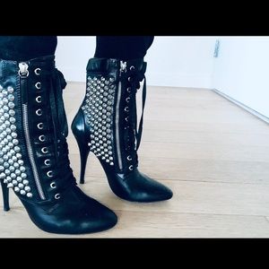 Balmain Studded Boots 4 inch heel.